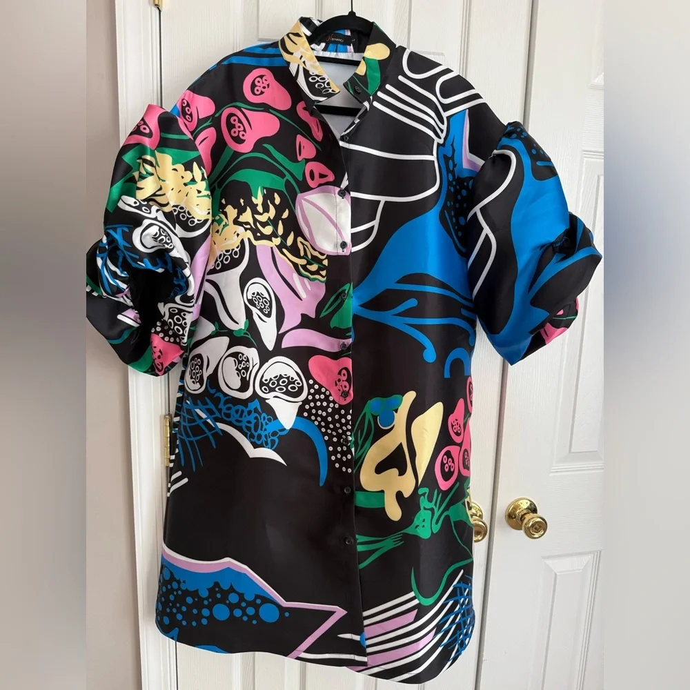 Colorful Abstract Print Midi Dress - Picture 3 of 6